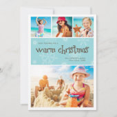 Warm Kerstmis 4-fotofeestkaart Feestdagenkaart (Voorkant)