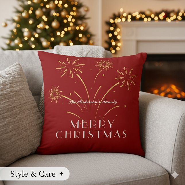Warm Kerstmis decoratief vakantieseizoen Kussen (Warm Merry Christmas Decorative Holiday Throw Pillow)