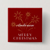 Warm Kerstmis Versierend Vakantie Vierkante Button 5,1 Cm (Voorkant)