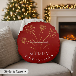 Warm Kerstmis Versierend Vakantiedecor Rond Kussen