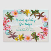 Warm-kerstPlumeria Wreath Magnetic Kaart (Voorkant)