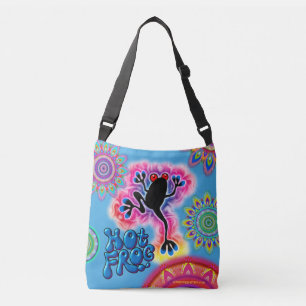 Warm kikker Boho Surf psychedelische kruislingzak Crossbody Tas