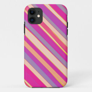 Warm kleuren diagonaal strepen grafische kunst iPhone 11 hoesje