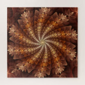 Warm kleuren, modern Abstract fractaal kunstpatroo Legpuzzel (Horizontaal)