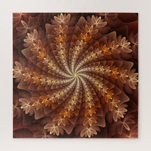Warm kleuren, modern Abstract fractaal kunstpatroo Legpuzzel (Verticaal)
