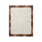 Warm kleuren, modern Abstract fractaal kunstpatroo Notitieblok (Linkerzijde)