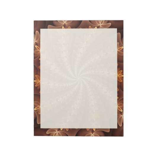 Warm kleuren, modern Abstract fractaal kunstpatroo Notitieblok (Linkerzijde)