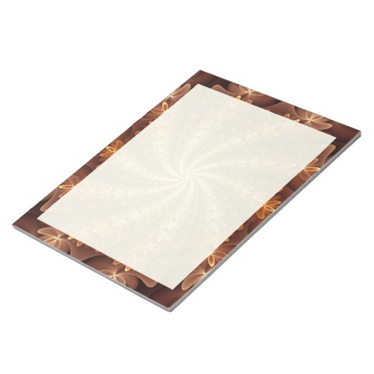 Warm kleuren, modern Abstract fractaal kunstpatroo Notitieblok (Schuin)