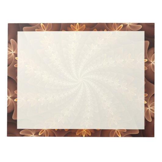 Warm kleuren, modern Abstract fractaal kunstpatroo Notitieblok (Voorkant)