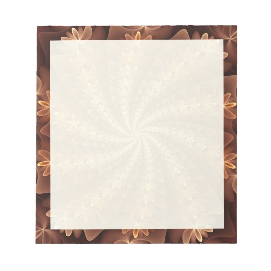 Warm kleuren, modern Abstract fractaal kunstpatroo Notitieblok (Voorkant)