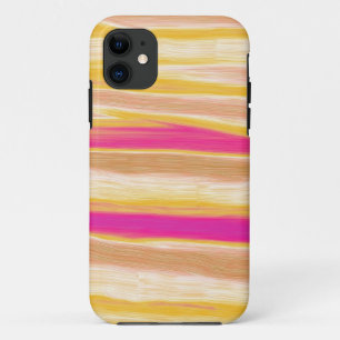 Warm kleuren strepen grafische kunst iPhone 11 hoesje
