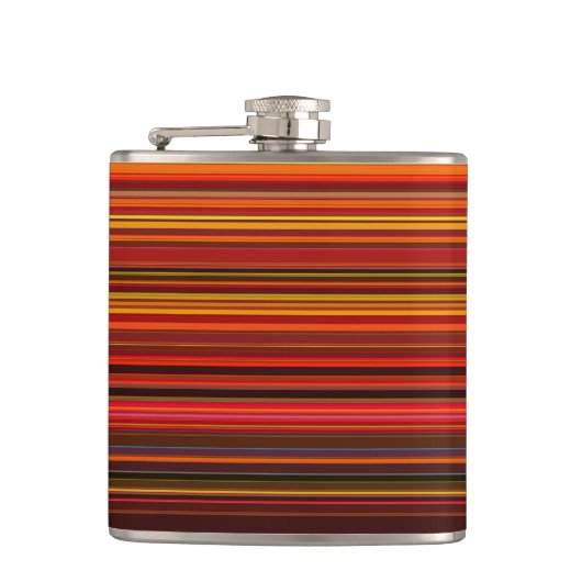 Warm kleuren - Trendy stijl - Stripe patroon Heupfles (Voorkant)