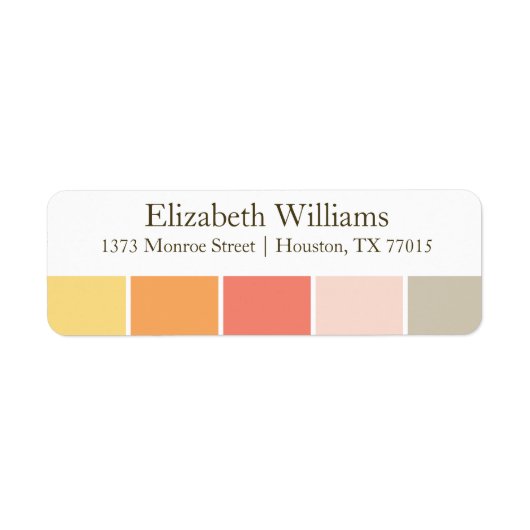 Warm kleurenblokken etiket (Voorkant)