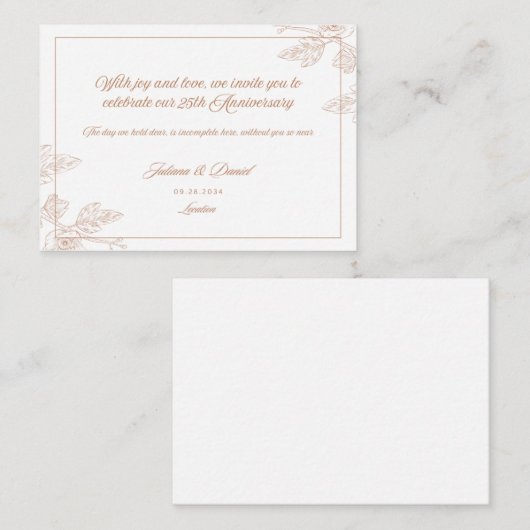 Warm kleurenpalet Jubileum Invitation Kaart (Voorkant / Achterkant)