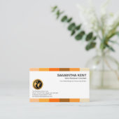 Warm kleurenpalet Stripes personeelswerving Visitekaartje (Staand voorkant)