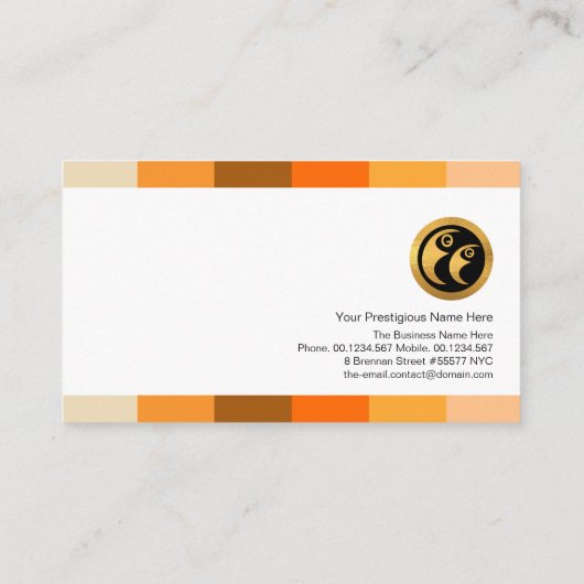 Warm kleurenpalet Stripes personeelswerving Visitekaartje (Achterkant)