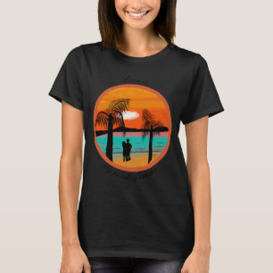 Warm Knuffel: Zonsondergang Silhouet Design T-Shir T-shirt