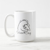 Warm Knuffelende Beer Lijn Kunst Design Koffiemok (Links)