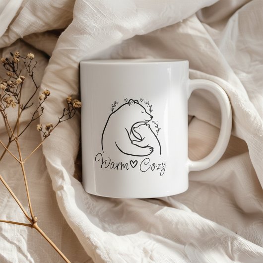 Warm Knuffelende Beer Lijn Kunst Design Koffiemok