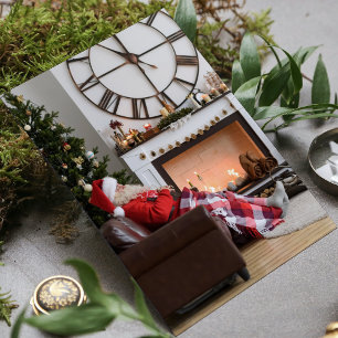 Warm knus open haard Sinterklaas Kerstmis Notitiekaartje