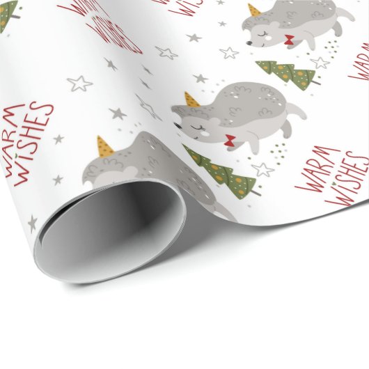 Warm-kwast kerstinpakpapier cadeaupapier (Rol Hoek)