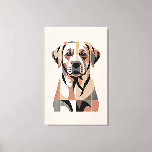 Warm Labrador Mozaïek Portret Canvas Afdruk (Voorkant)