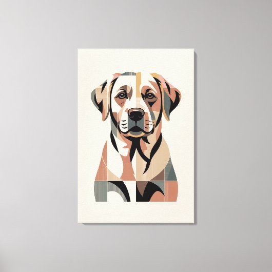 Warm Labrador Mozaïek Portret Canvas Afdruk (Voorkant)