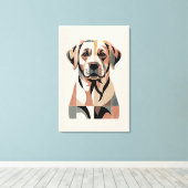 Warm Labrador Mozaïek Portret Canvas Afdruk (Insitu (Houten vloer))