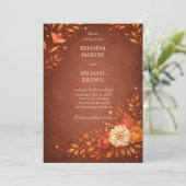 Warm Landelijke Bloemige Herfst Elegant Kaart (Staand voorkant)
