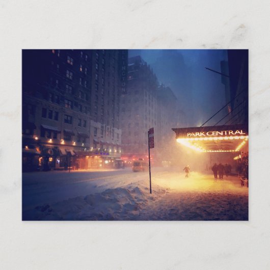 Warm licht op een koude nacht briefkaart (Voorkant)