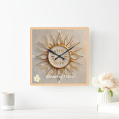 "Warm licht" Vierkante Klok (Huis)