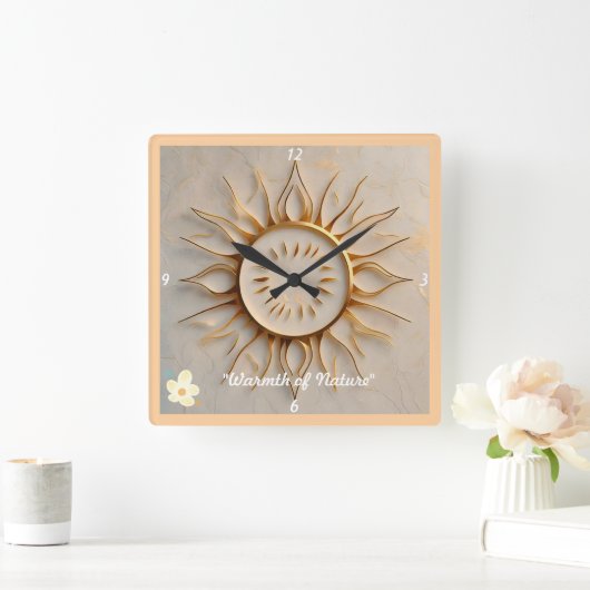 "Warm licht" Vierkante Klok (Huis)