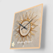 "Warm licht" Vierkante Klok (Hoek)