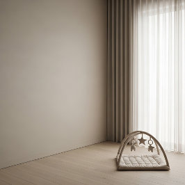 Warm Lichtgrijze Babybehang Uitgebalanceerde Kinde Behang