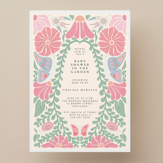 Warm light Garden Baby Shower Invitation Kaart