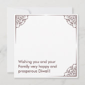 Warm light Happy Diwali Kaart (Achterkant)