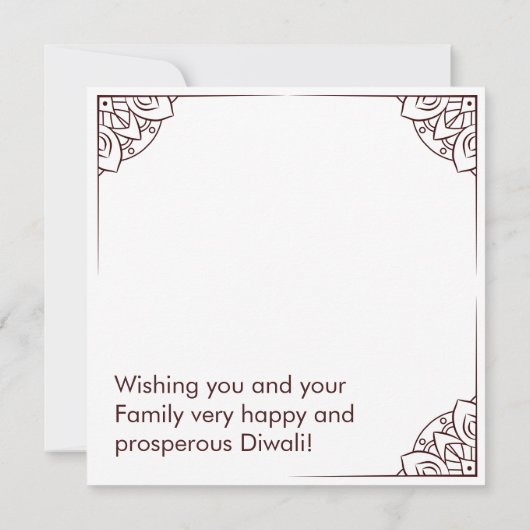 Warm light Happy Diwali Kaart (Achterkant)
