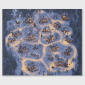 Warm Lights in Snowy Village Cadeaupapier (Vlak)