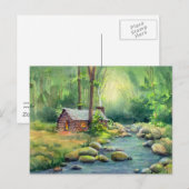 WARM LOG CABIN DOOR SHARON SHARPE BRIEFKAART (Voorkant / Achterkant)