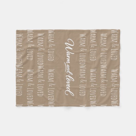 "Warm & Loved" Fleece Blanket (Voorkant (Horizontaal))