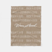 "Warm & Loved" fleece deken (Voorkant)