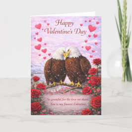 Warm & Loving Bald Eagles Valentine’s Day Greeting Feestdagen Kaart