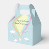 Warm luchtballon Baby shower Regenboog Bedankdoosjes (Achterkant)
