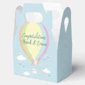 Warm luchtballon Baby shower Regenboog Bedankdoosjes (Geopend)