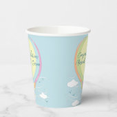 Warm luchtballon Baby shower Regenboog Papieren Bekers (Links)