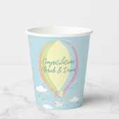 Warm luchtballon Baby shower Regenboog Papieren Bekers (Voorkant)