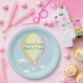 Warm luchtballon Baby shower Regenboog Papieren Bordje (Feest)