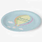 Warm luchtballon Baby shower Regenboog Papieren Bordje (Gekanteld)