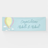 Warm luchtballon Baby shower Regenboog Spandoek (Horizontaal)