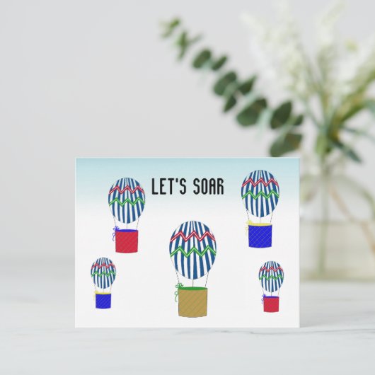 Warm luchtballon briefkaart (Staand voorkant)